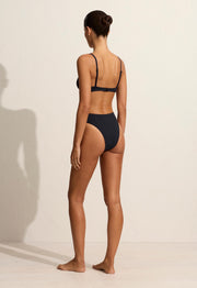 Tri Crop Top - Navy Crinkle - Matteau